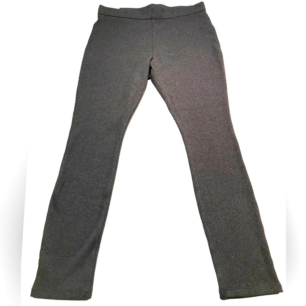 NEW Time And Tru L or XL High Rise Stretch rib Fitted Leggings Gray